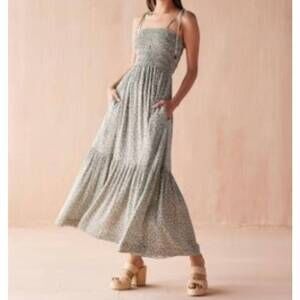 NEW OMIKA adley maxi dress in eliot galapago